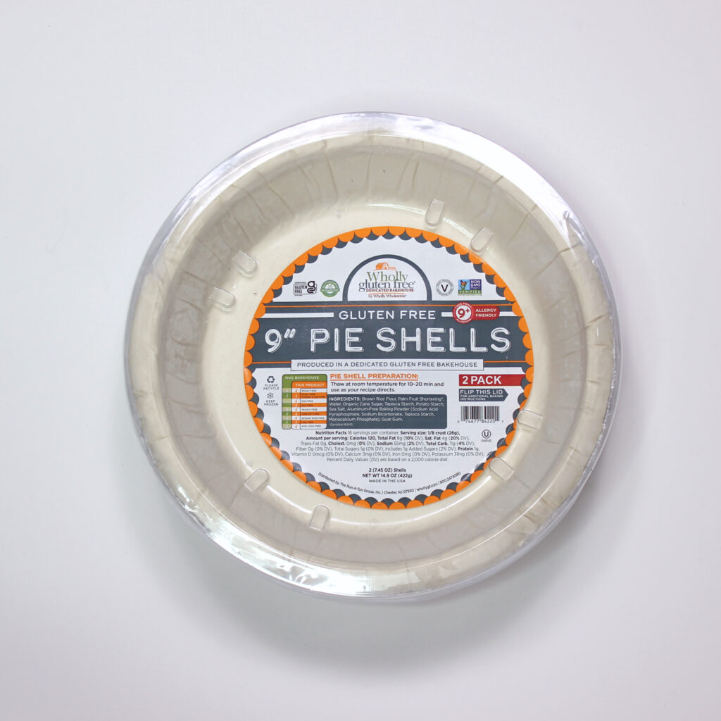 Package of gluten free pie shells