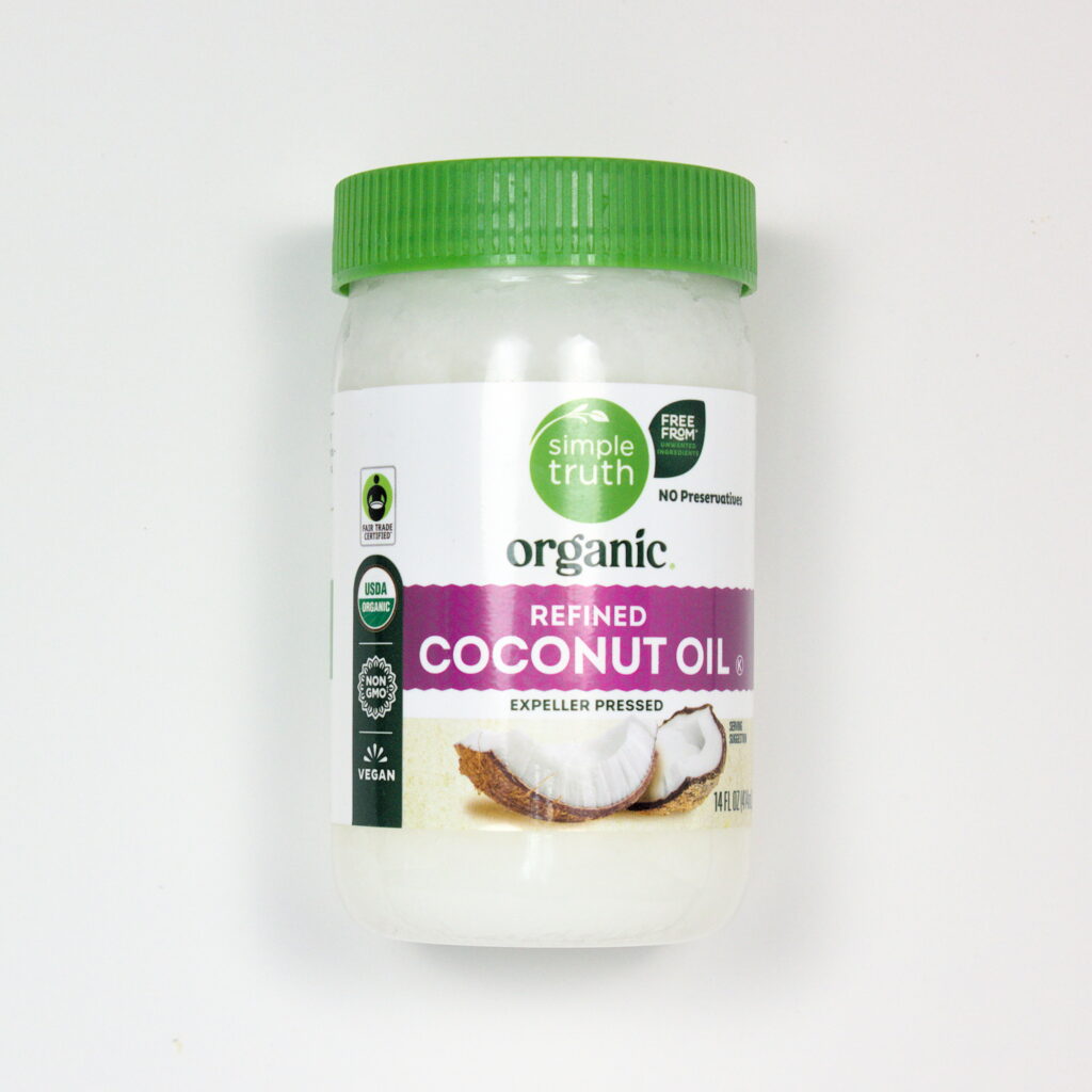 Front view of a jar of Refined Coconut Oil